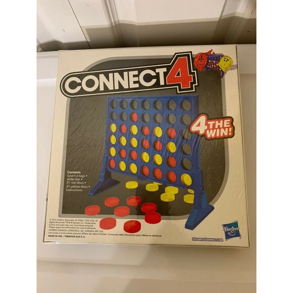New Connect 4 Game Four In A Row Checkers Hasbro 2016 Family Fun Sealed - Picture 4 of 6